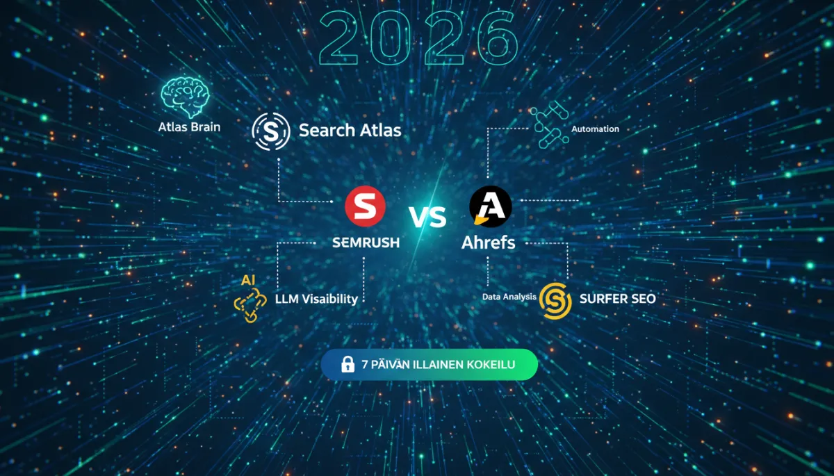 SEO-työkalujen vertailua ja logoja
