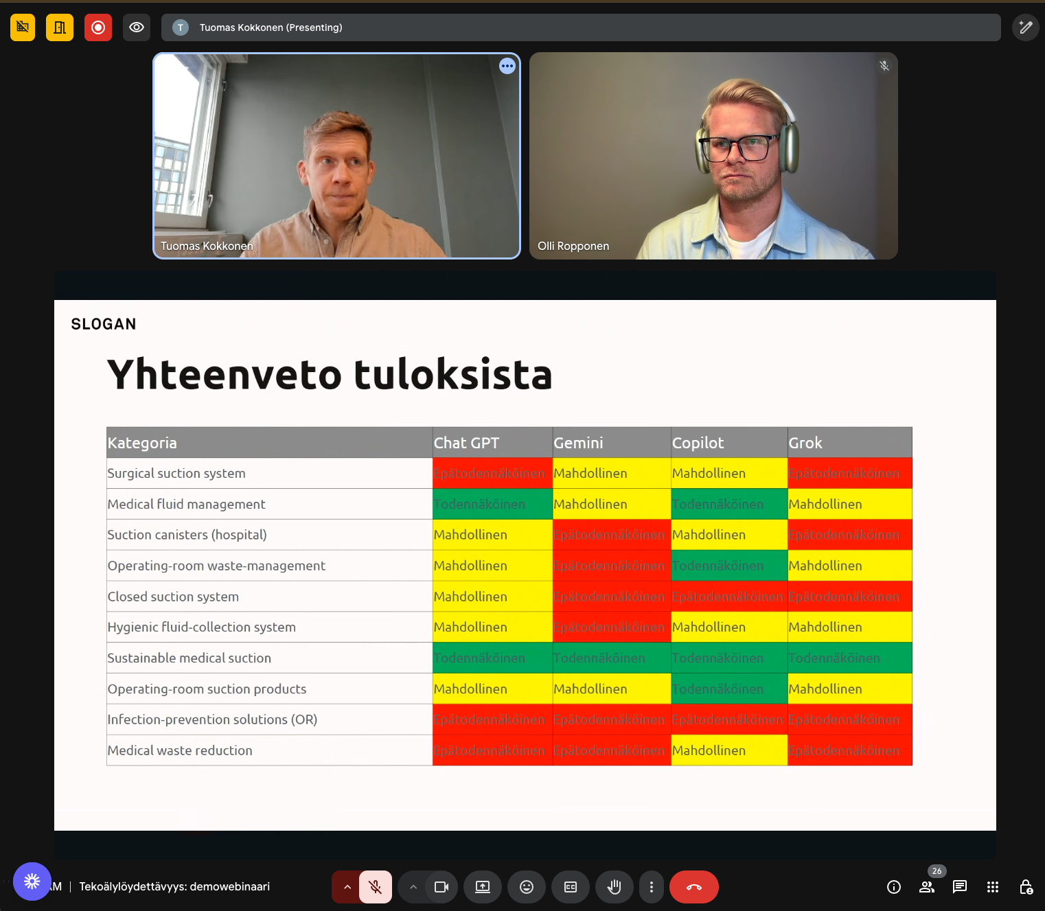 Kuvakaappaus AEO webinaarista Kuvakaappaus AEO webinaarista