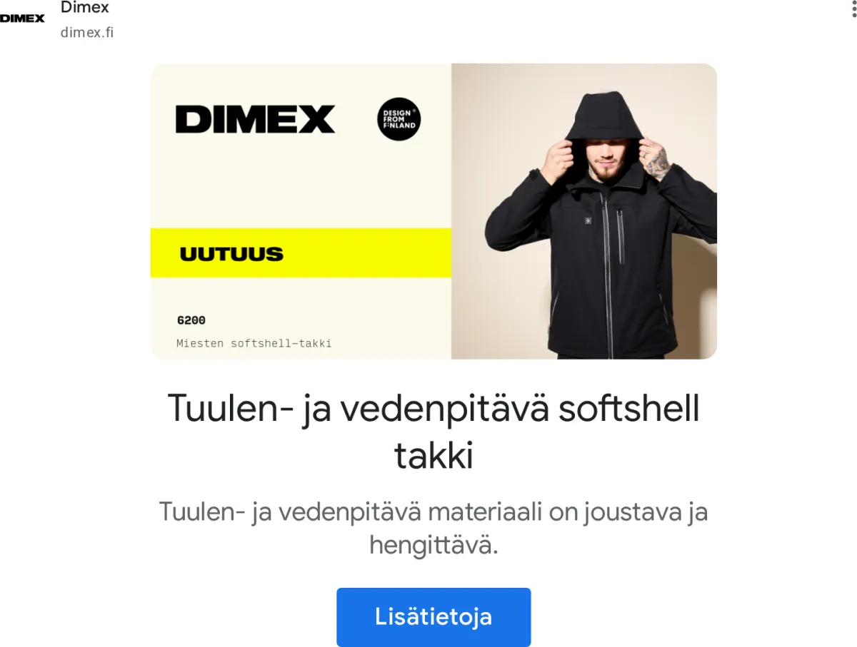 Esimerkki Google-mainoksesta.