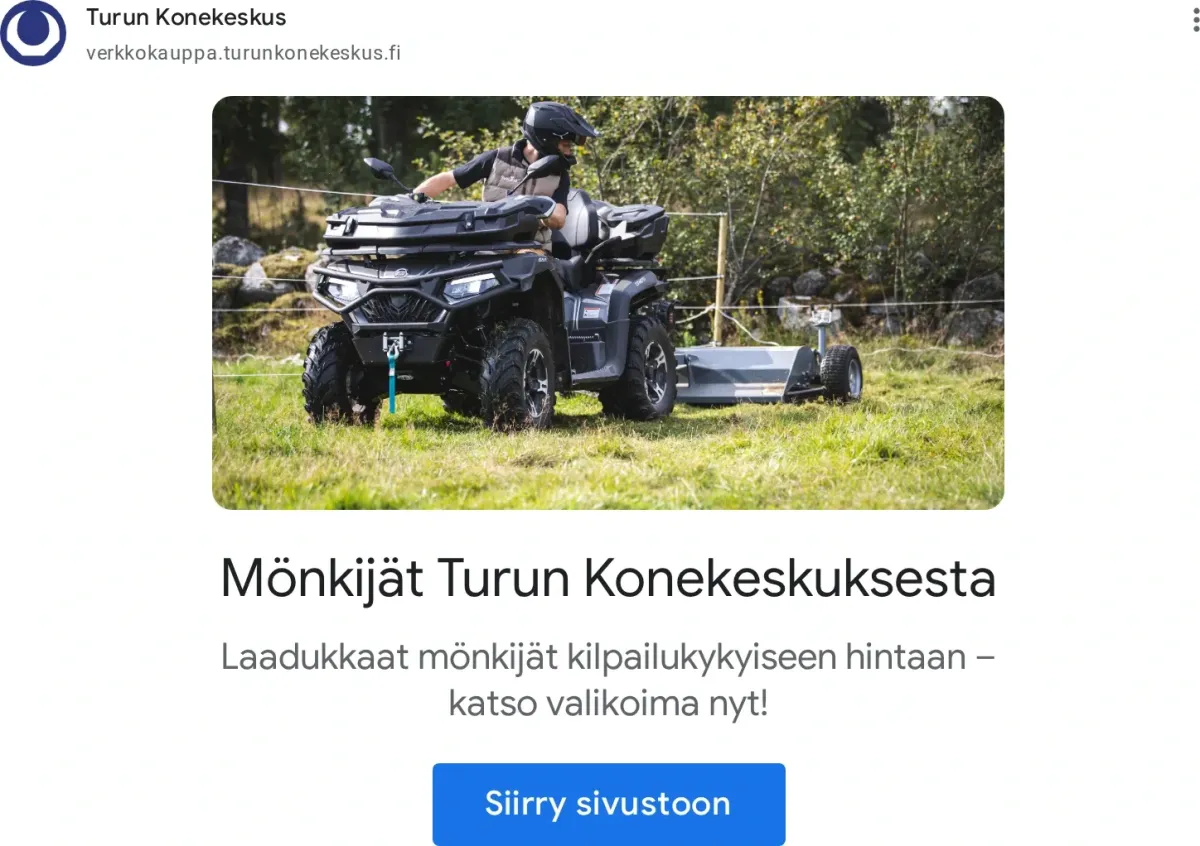 Esimerkki Google-mainoksesta.